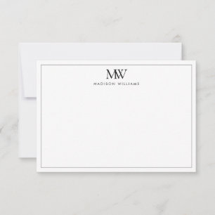 Simple Elegant Modern Monogram Card