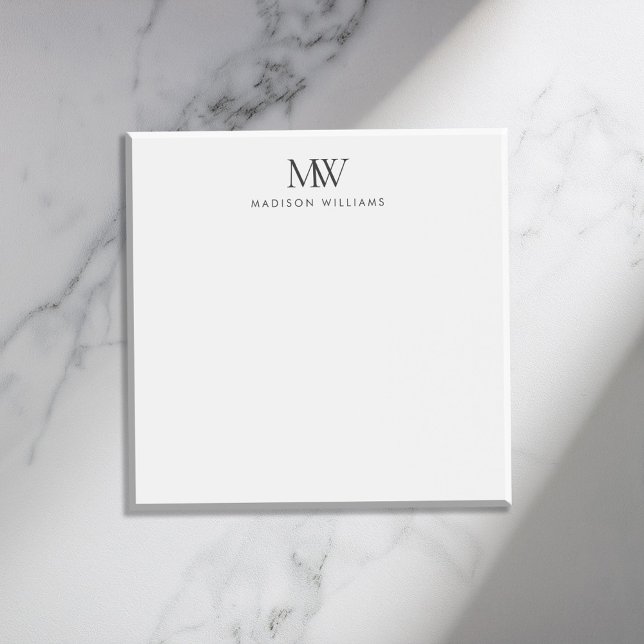 Simple Elegant Modern Monogram Post-it Notes (Creator Uploaded)