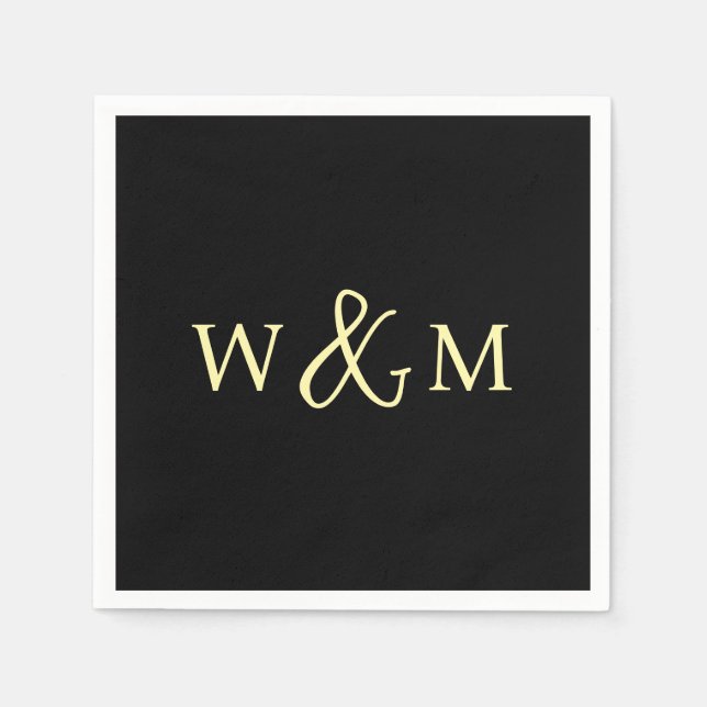 Simple Elegant Modern Monogrammed Wedding Napkin (Front)