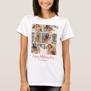 Simple Elegant Modern Mothers Day Photo Collage T-Shirt