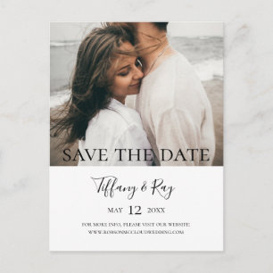 Simple Elegant Modern Photo Save The Date Postcard