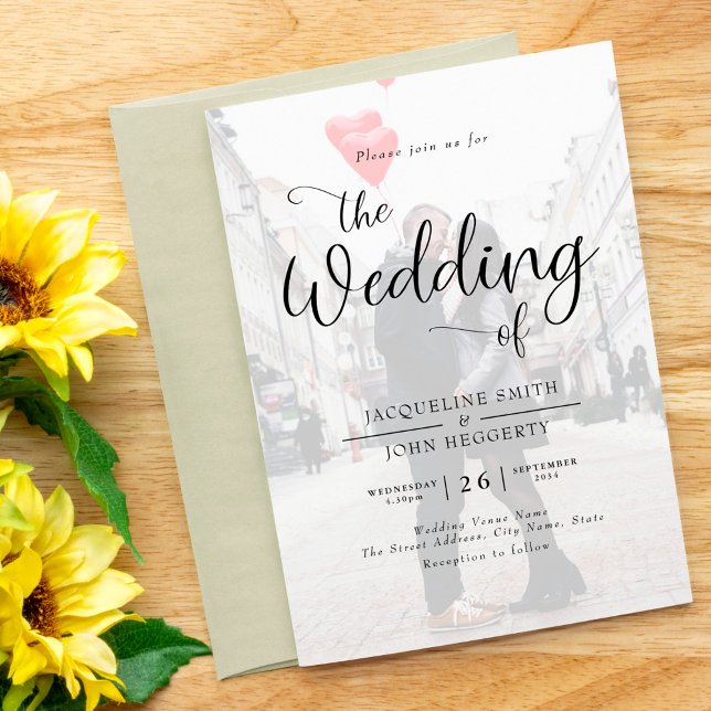 Simple Elegant Modern Photo Wedding Invitation (Creator Uploaded)