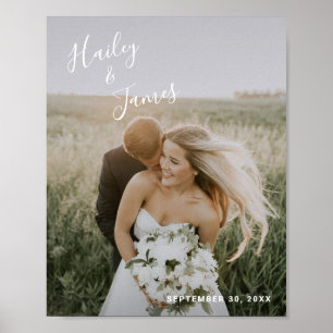 Simple Elegant Modern Photo Wedding Poster