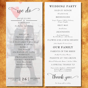 Simple Elegant Modern Photo Wedding Programme