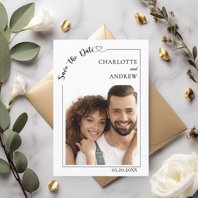 Simple elegant modern photo wedding Save the Date (Creator Uploaded)