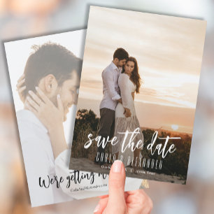 Simple Elegant Modern Photo Wedding Save The Date