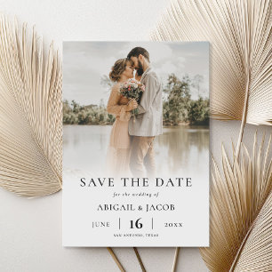Simple Elegant Modern Photo Wedding Save the Date