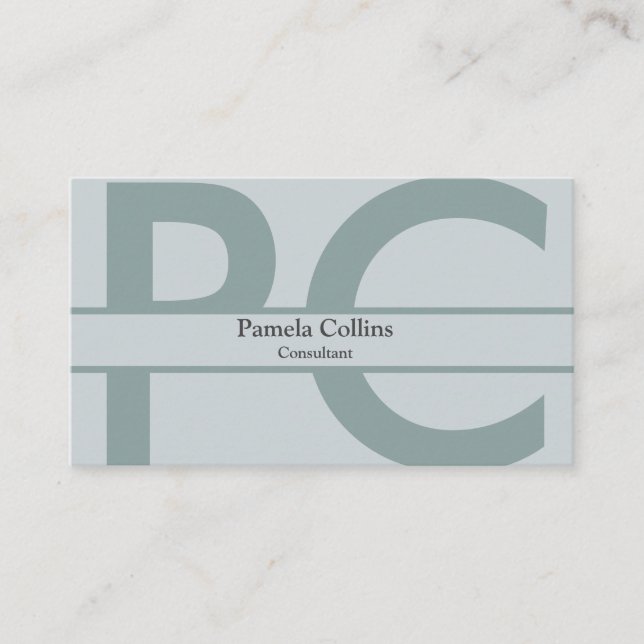 Simple Elegant Modern Professional Monogram Business Card (Front)