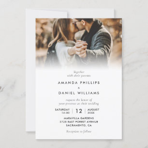 Simple Elegant Modern Script 4 Photo Wedding Invitation