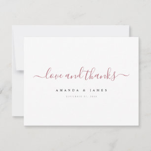 Simple Elegant Modern Script Custom Wedding  Thank You Card