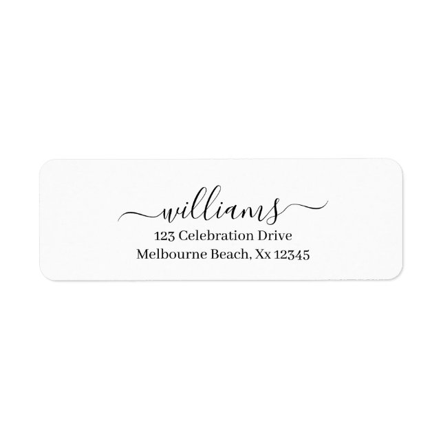 Simple Elegant Modern Script Family Return Address (Front)