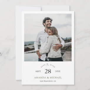 Simple Elegant Modern Script Photo Wedding   Save The Date