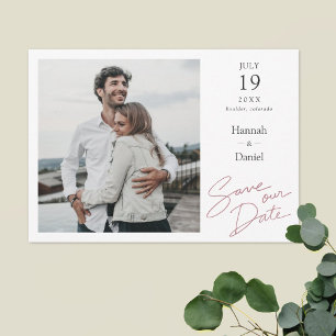 Simple Elegant Modern Script Wedding Save The Date