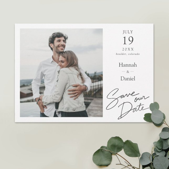 Simple Elegant Modern Script Wedding Save The Date (Creator Uploaded)