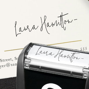 Simple elegant modern signature business self-inking stamp