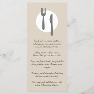   Simple Elegant & Modern Taupe Custom Restaurant  Menu