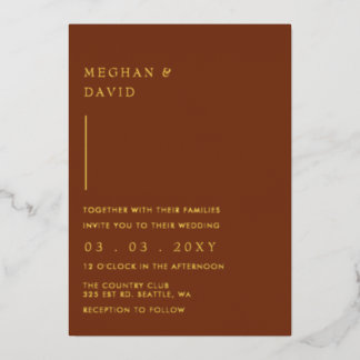 Simple Elegant Modern Terracotta Wedding