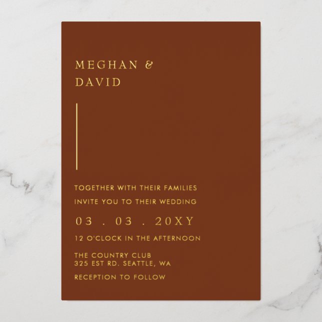 Simple Elegant Modern Terracotta Wedding (Front)