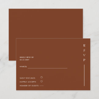 Simple Elegant Modern Terracotta Wedding RSVP Card