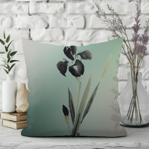 Simple Elegant Modern Ukiyo-e Japanese Iris Cushion