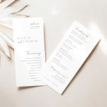 Simple Elegant Modern Wedding Ceremony Program<br><div class="desc">Design features an handwritten font and modern minimalist design. Designed to coordinate with for the «ESSENTIALS» Wedding Invitation Collection. To change details,  click «Personalise». View the collection link on this page to see all of the matching items in this beautiful design or see the collection here: https://bit.ly/3iNzQAD</div>