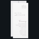 Simple Elegant Modern Wedding Ceremony Program Invitation<br><div class="desc">Design features an handwritten font and modern minimalist design. Designed to coordinate with for the «ESSENTIALS» Wedding Invitation Collection. To change details,  click «Personalise». View the collection link on this page to see all of the matching items in this beautiful design or see the collection here: https://bit.ly/3iNzQAD</div>