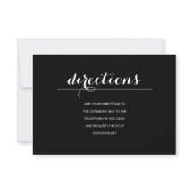 Simple Elegant Modern Wedding Directions Card