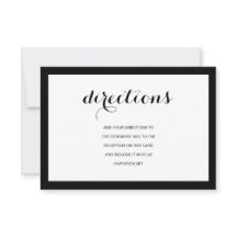 Simple Elegant Modern Wedding Directions Card