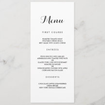 Simple Elegant | Modern Wedding Menu
