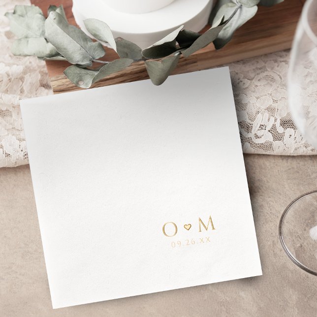 Simple Elegant Modern Wedding Monogram Foil Napkins (Simple Elegant Modern Wedding Monogram Foil Napkins)