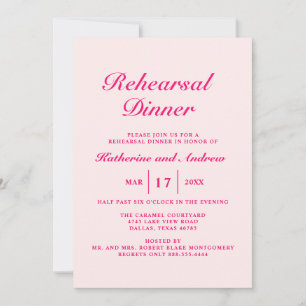 Simple Elegant Modern Wedding Rehearsal Dinner Invitation