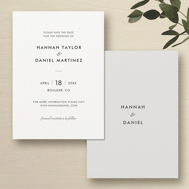Simple Elegant Modern Wedding Save the Date (Creator Uploaded)