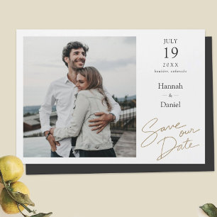 Simple Elegant Modern Wedding Save the Date Photo Magnetic Invitation