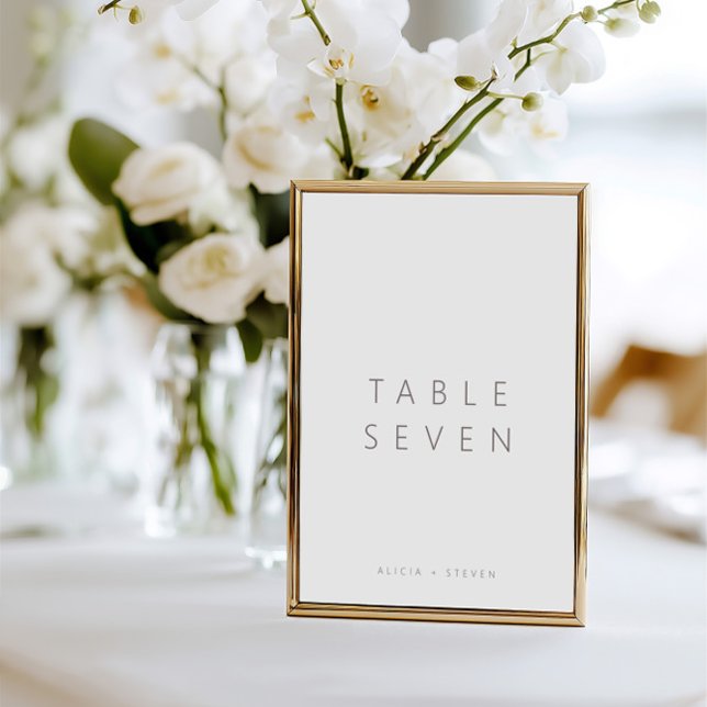 Simple Elegant Modern Wedding Table Number (Simple Elegant Modern Wedding Table Number)