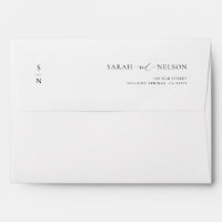 Simple Elegant Monogram A7 5x7 Wedding Invitation
