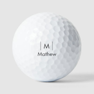 Simple elegant monogram groomsman man lines name golf balls