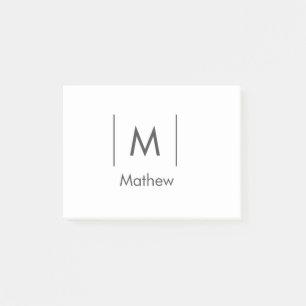 Simple elegant monogram groomsman man lines name post-it notes
