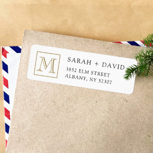 Simple Elegant Monogram Initial Return Address