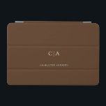 Simple, elegant monogram iPad mini cover<br><div class="desc">Modern,  simple,  elegant monogram ipad,  brown.
Just edit your product in a few minutes. You can change the font/size/colour and position using "further personalise".</div>