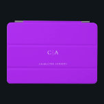 Simple, elegant monogram iPad mini cover<br><div class="desc">Modern,  simple,  elegant monogram ipad,  neon-purple.
Just edit your product in a few minutes. You can change the font/size/colour and position using "further personalise".</div>