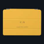 Simple, elegant monogram iPad mini cover<br><div class="desc">Modern,  simple,  elegant monogram ipad,  yellow.
Just edit your product in a few minutes. You can change the font/size/colour and position using "further personalise".</div>