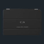 Simple, elegant monogram iPad mini cover<br><div class="desc">Modern,  simple,  elegant monogram ipad,  black.
Just edit your product in a few minutes. You can change the font/size/colour and position using "further personalise".</div>