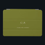 Simple, elegant monogram iPad mini cover<br><div class="desc">Modern,  simple,  elegant monogram ipad,  olivgreen.
Just edit your product in a few minutes. You can change the font/size/colour and position using "further personalise".</div>