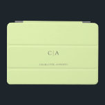 Simple, elegant monogram iPad mini cover<br><div class="desc">Modern,  simple,  elegant monogram ipad,  lemon.
Just edit your product in a few minutes. You can change the font/size/colour and position using "further personalise".</div>