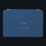 Simple, elegant monogram iPad mini cover<br><div class="desc">Modern,  simple,  elegant monogram ipad,  blue.
Just edit your product in a few minutes. You can change the font/size/colour and position using "further personalise".</div>