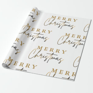 Simple Elegant Monogram Merry Christmas  Wrapping Paper