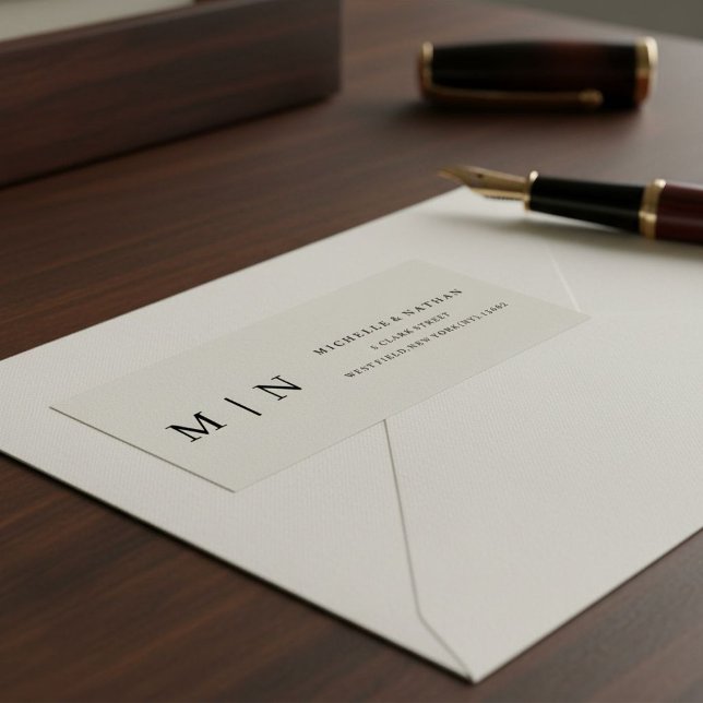 Simple elegant monogram minimalist return address  (Creator Uploaded)