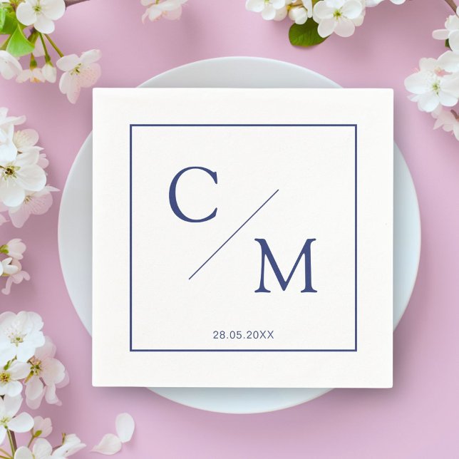 Simple elegant monogram napkin (Personalized simple elegant monogram napkin)