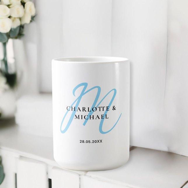 Simple, elegant, monogram wedding coffee mug (Simple, elegant, monogram wedding coffee mug.)