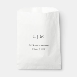 Simple Elegant Monogram Wedding Favour Bags